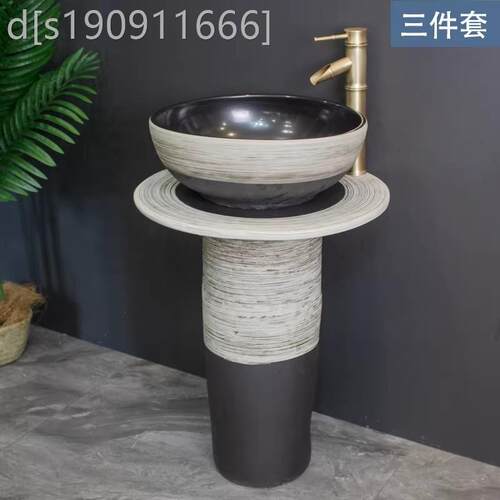 通用型家用阳卫台洗手盆户立脸柱盆立洗盆台生盆一体陶瓷洗面盆落