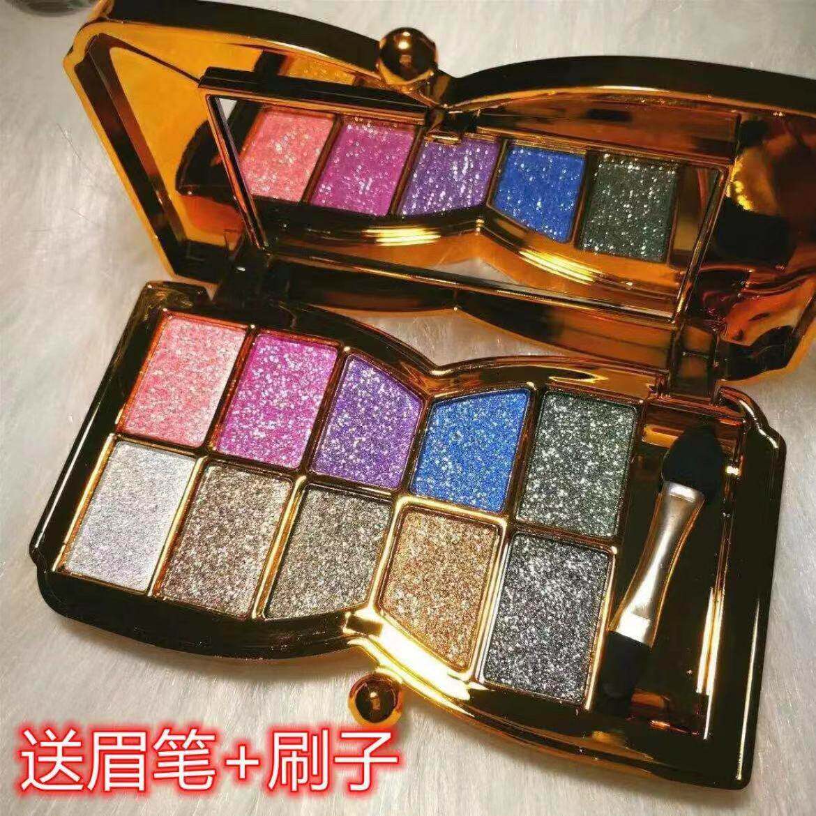 维尼小熊网红夏天珠光防水亮晶晶眼影盘ins超火亮片闪粉眼影