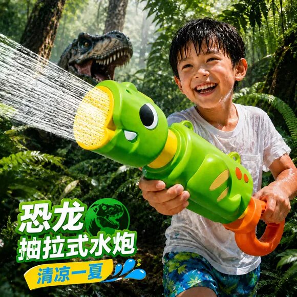 儿童抽拉式水炮男女孩漂流水枪戏水打水仗神器高压强力射程远玩具