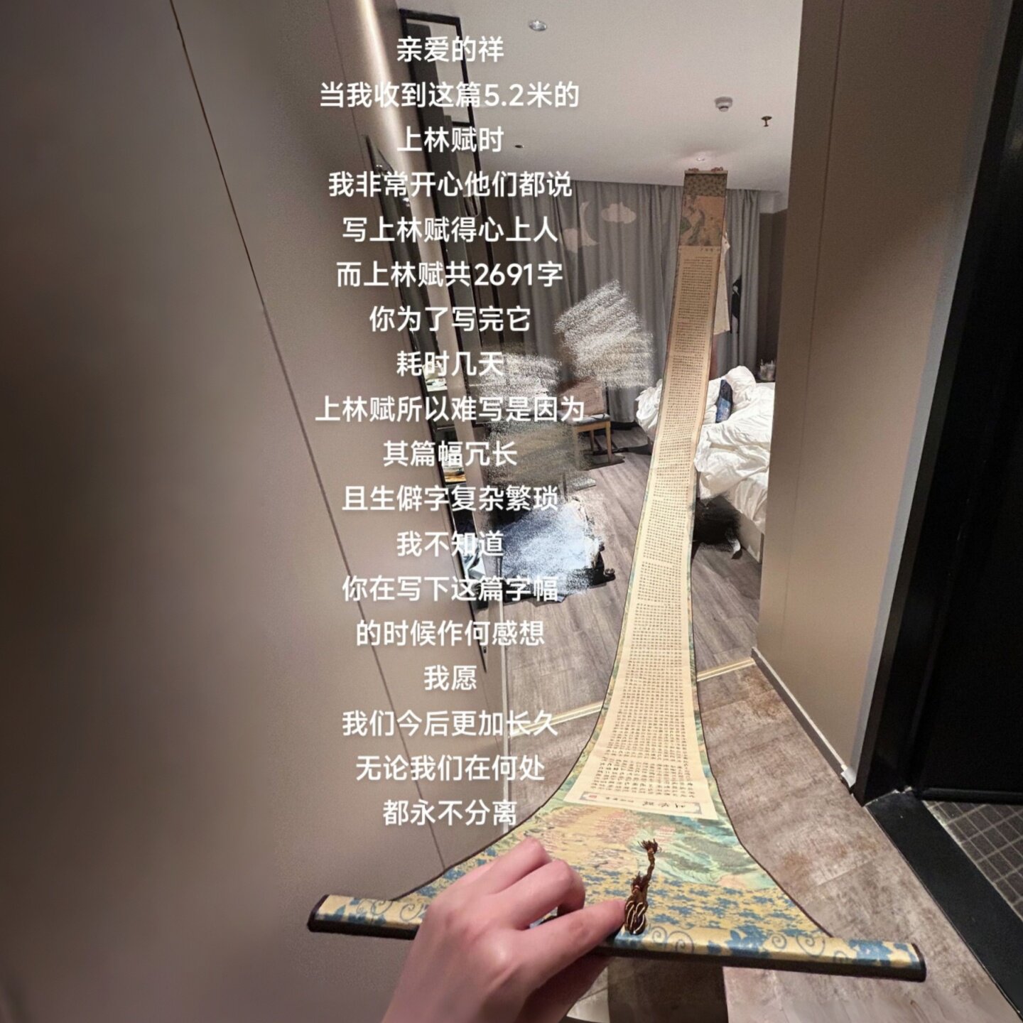 上林赋临摹长卷送男女生朋友生日520情人节惊喜礼物全篇五米字帖