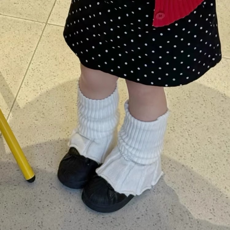 女童荷叶边袜套针织保暖时尚2025新款现货韩版洋气可爱潮流百搭袜