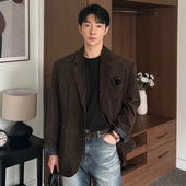 单西装 秋季 男上衣 韩版 休闲两粒扣设计师帅气修身 新款 西服外套男士