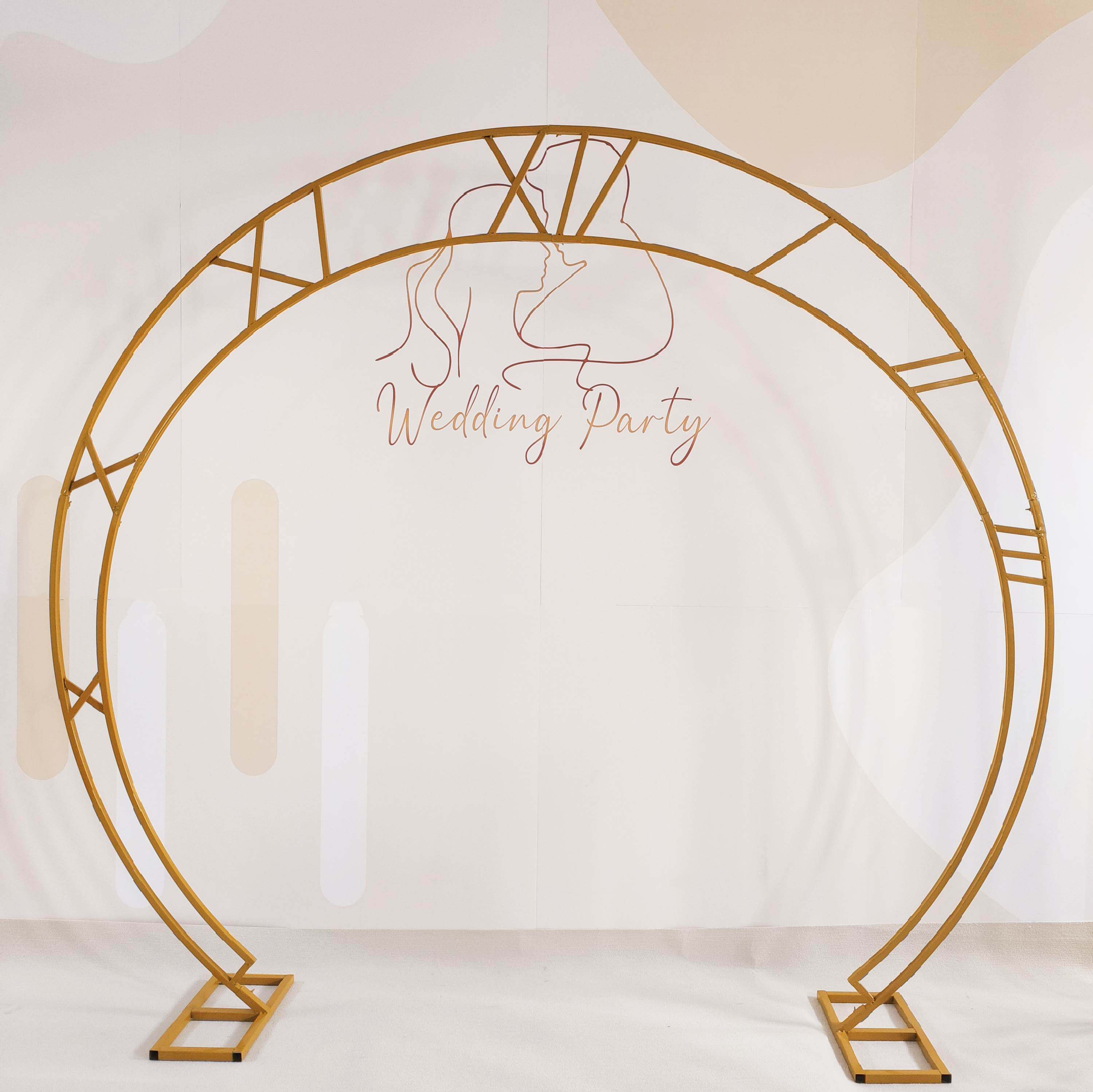 新款婚庆道具圆形拱门花门架子圆弧形婚礼花架舞台背景架铁艺拱门