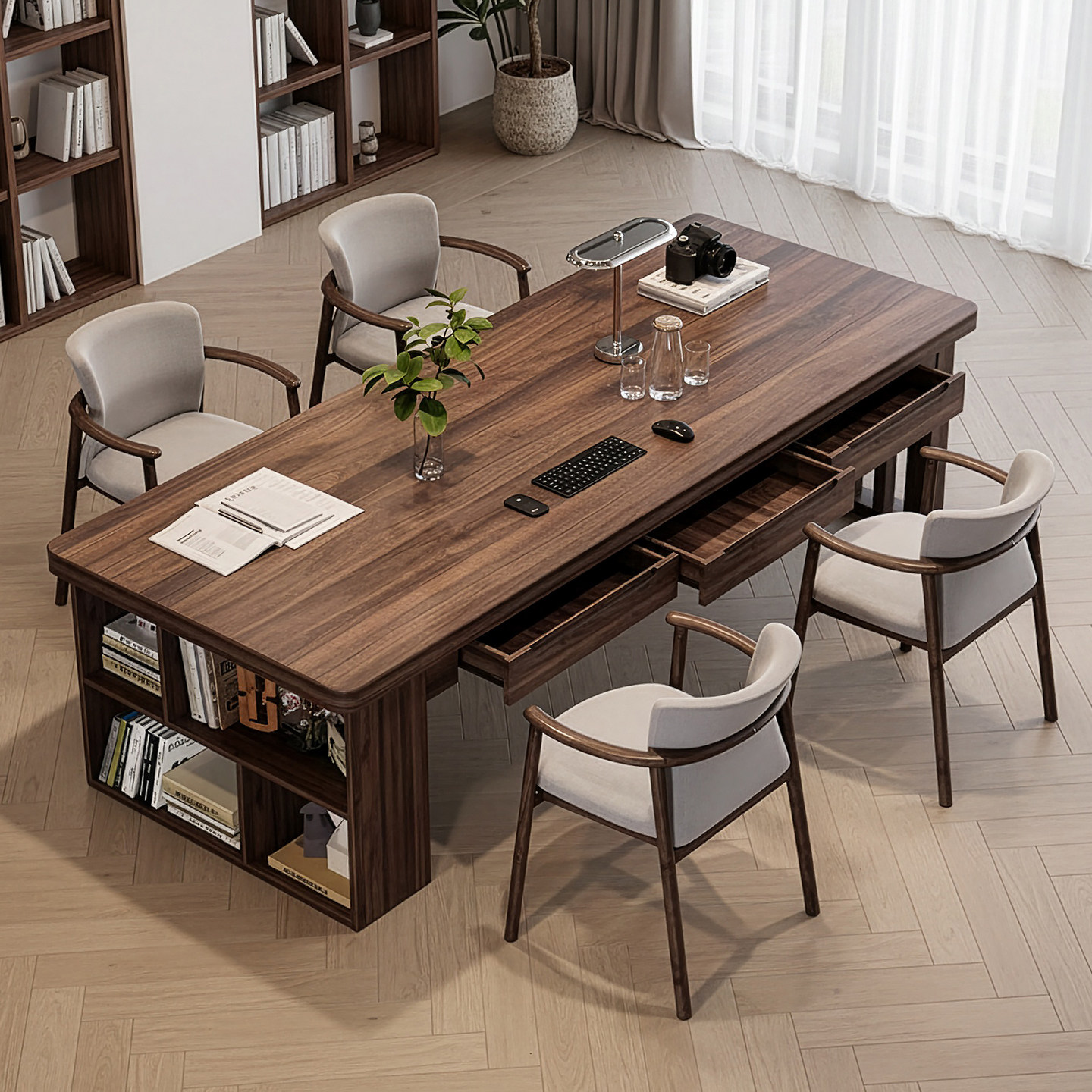 去客厅化南美胡桃木茶桌书桌一体两用高端抽屉客厅办公桌家用茶台,住宅家具,家用茶台/茶桌,淘宝优惠券,粉丝福利购,淘宝优惠卷