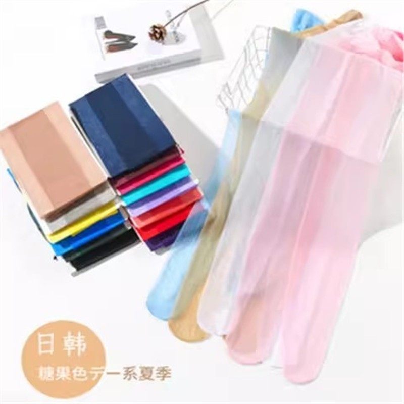 彩色丝袜日系女士防勾丝透明糖果色连裤袜超薄白色弹力打底袜性感