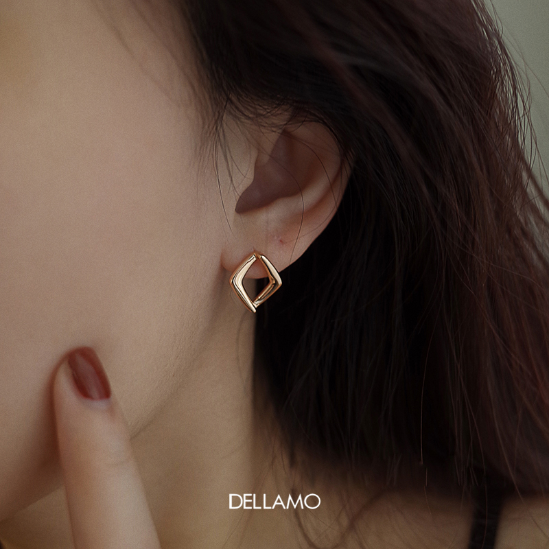 dellamo原创立体耳环女纯银