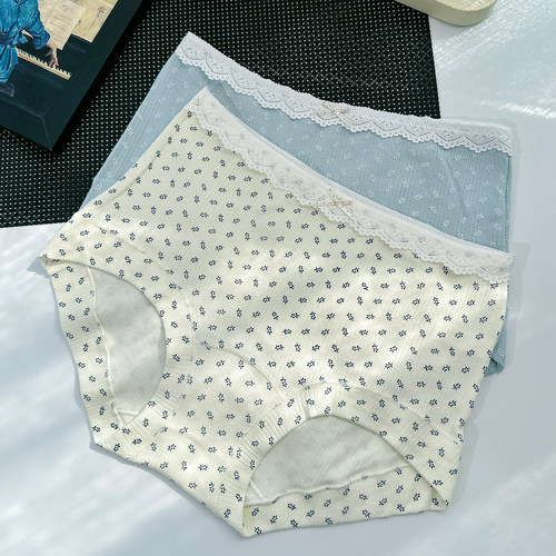 小碎花少女内裤中腰包臀四季款