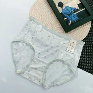 6295女士中腰内裤 田园风小碎花柔软透气桑蚕丝裆春夏款