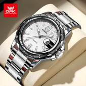 OPK品牌爆款 男士 钢带手表多功能放大镜日历夜光大表盘运动风腕表