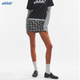 低腰休闲显瘦格纹撞色刺绣logo拉链超短半身裙裤 Ahhh 复古美式