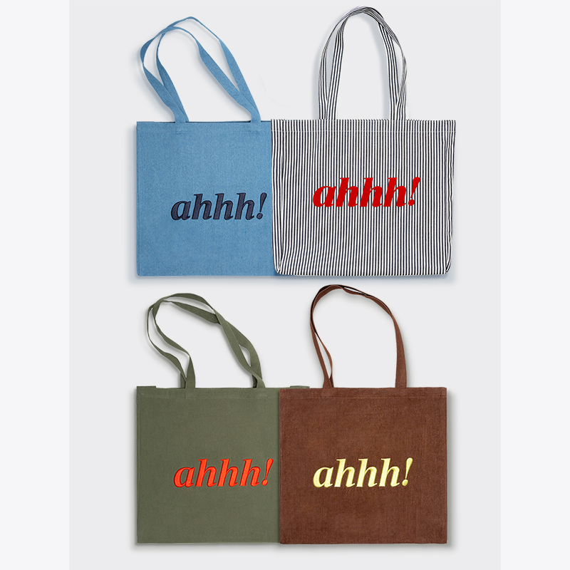 Ahhh 四色立体logo托特包大容量实用简约休闲手提包购物袋