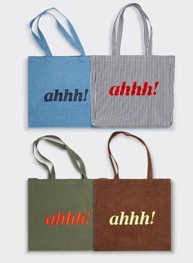 Ahhh【张婧仪同款】立体logo托特包包大容量简约手提斜挎包购物袋