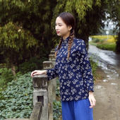 村姑演出服碎花农村衣服80老式 怀旧衣服中国风采茶服阿庆嫂演出服