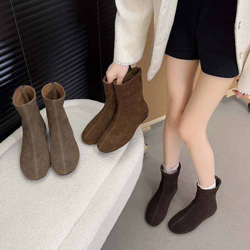 真皮~巨好看的显瘦勃肯小短靴子