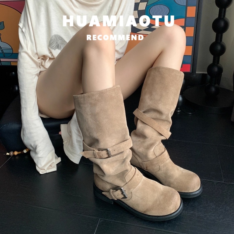巨好看的堆堆长筒靴女大筒围