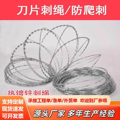 刀片防护网铁丝网刺绳防锈刺网刺丝滚笼带刺不锈钢围墙防盗防爬