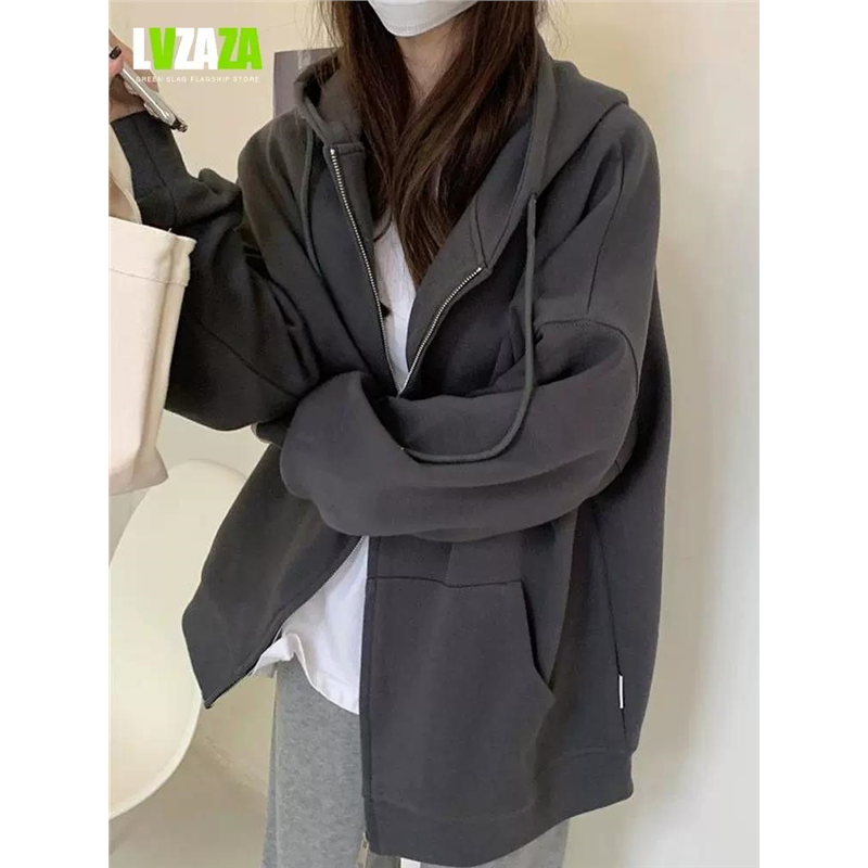 灰色上衣女装卫衣外套女春款运动休闲开衫套装春秋季爆款2025新款