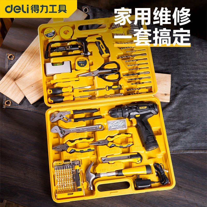 得力小電鑽38/85件套家用工具箱套裝電動螺絲刀充電式锂電手電鑽在類目 五金/工具, 電動工具, 電鑽中 - 來自Buy2taobao.com提供專業的淘寶代購服務