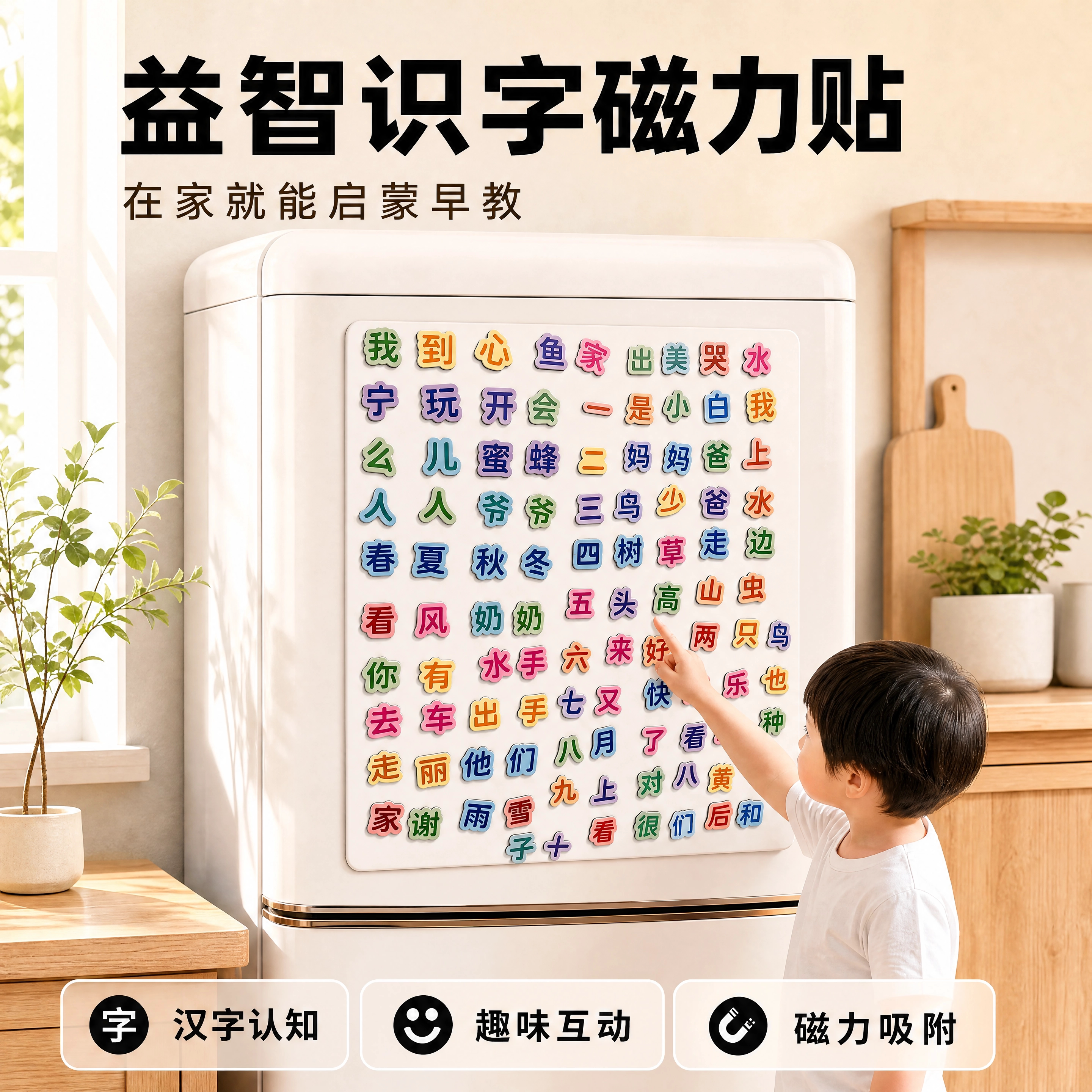 汉字磁力贴幼儿园识字磁吸教具图片