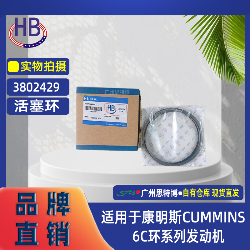 HB活塞环3802429适用康明斯6C
