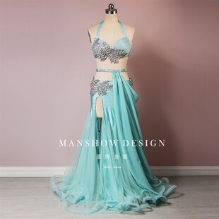 装 速发蔓绣 演感服腰链飘纱仙纱裙 性出套新款 肚皮舞服装