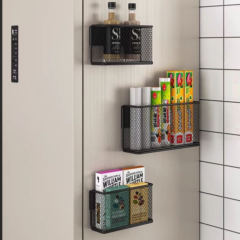 速发冰箱磁储收纳壁置物架侧收纳家用保鲜膜厨房吸物磁铁入户门盒