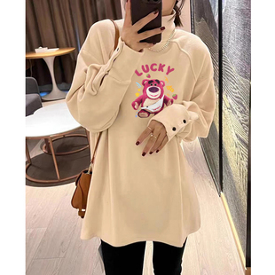 速发高绒半衫领打底德秋冬中长款长袖T恤小个子加绒厚大码内搭上