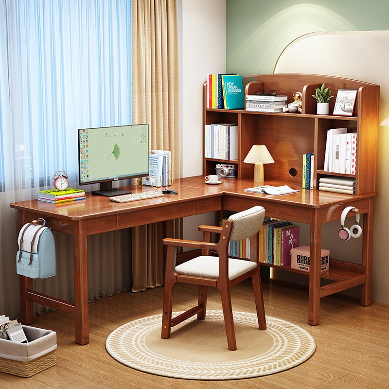 速发实型转角书桌拐角电脑桌家用学生学习写字桌成人L木转角办公