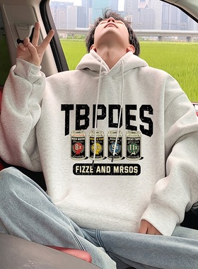 速发连帽卫z男秋冬季2024新款美式宽松重磅o少年青versi衣e男生外