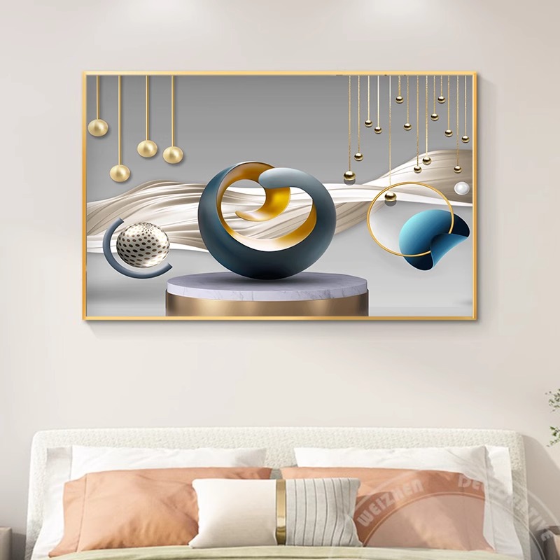 轻奢主卧床头室装饰画客厅沙发背景墙挂画2025年新款简约温馨壁画