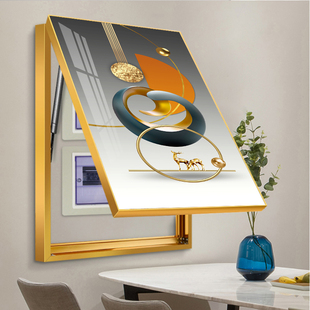 高端铝合金液压杆上翻电表箱装饰画免打孔配电箱强遮挡电闸盒挂画