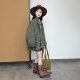 TOUKIDS2026新儿童新款 外套洋气日系宽松百搭潮 军绿复古口袋工装