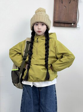 山系儿童户外轻防水套头冲锋衣