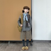 TOUKIDS2026儿童新款 宽松休闲百搭背心坎肩 军绿色双面穿马甲韩版