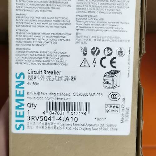 断路器3RV5041-4JA10 45-63A塑料外壳