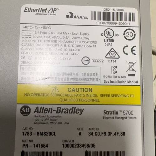 A-B   1783-BMS20CL工程余货  成色很新