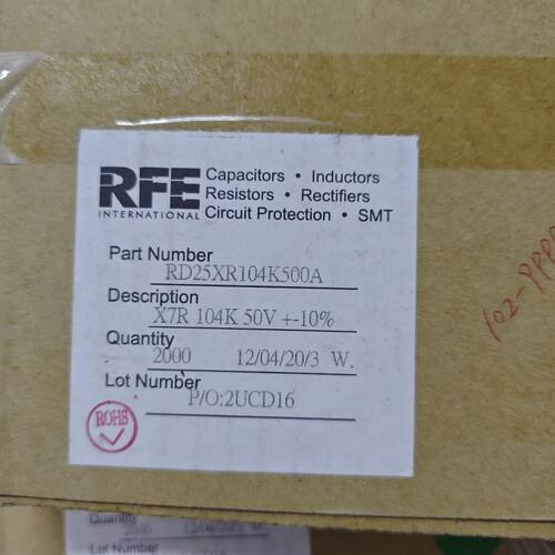 RFE独石电容 X7R  104K 50v 脚距5mm