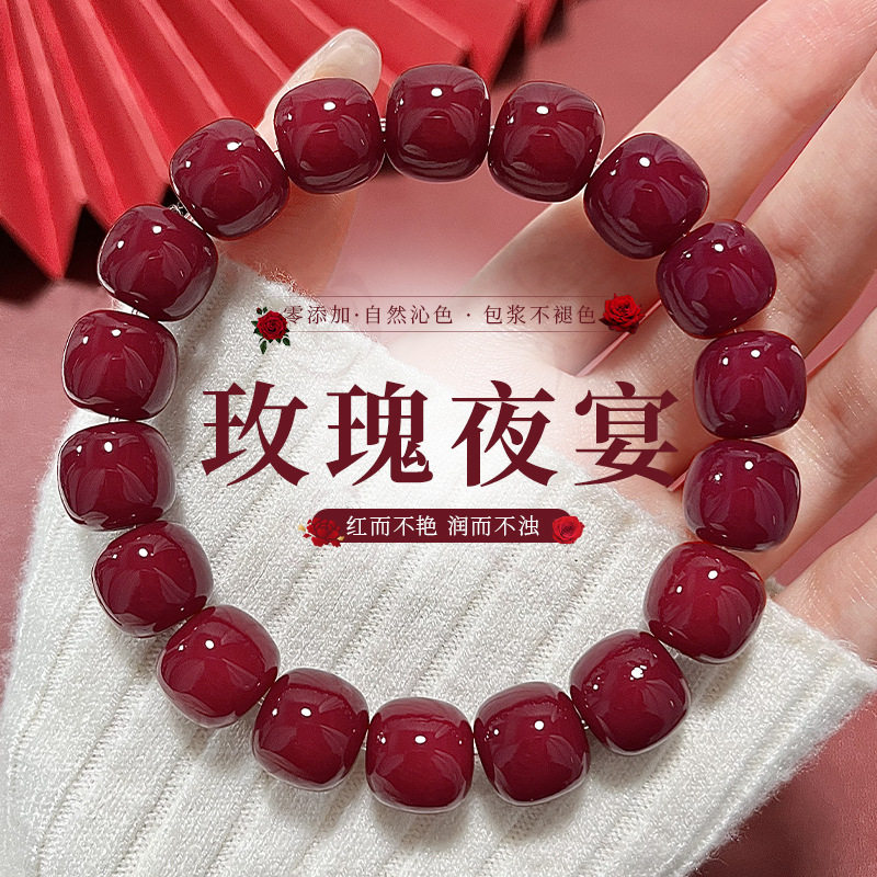 天然菩提根手串手持绕指柔男女学生盘玩解压佛珠念珠文玩手链批发