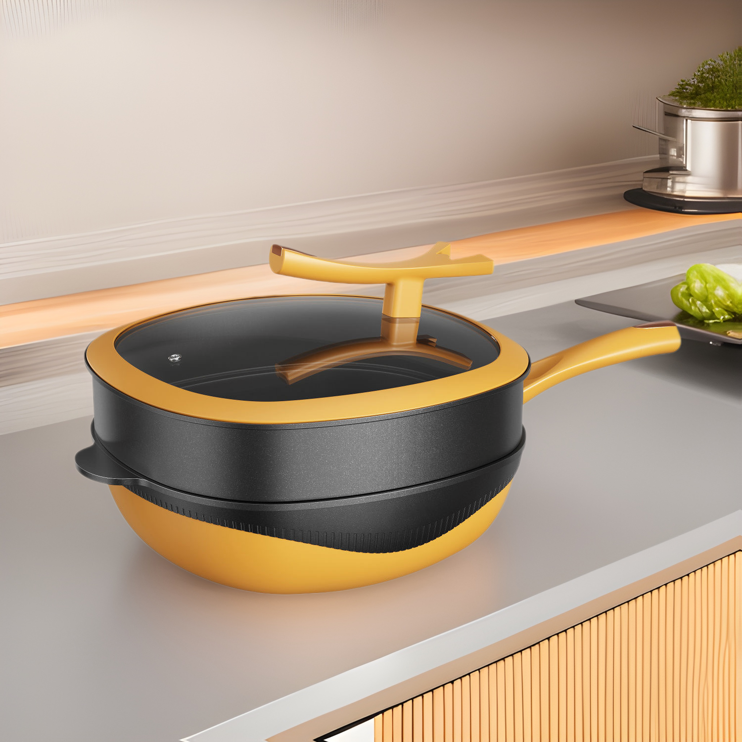 钛极岩铸不粘锅迈巴勒同款现发可一件代发量大可谈欧式设计炒锅