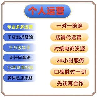 多多代运营推广拼多多运营陪跑指导网店托管服务商品直通车优化