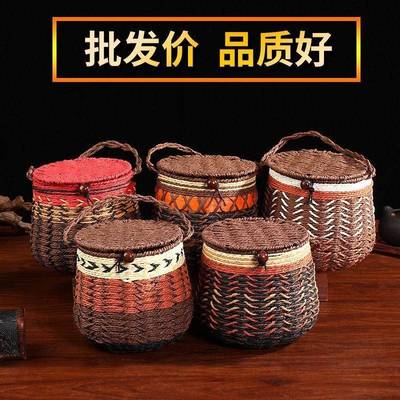 六堡茶筐茶叶外一斤装普洱小青柑纯手工竹编萝筐包装礼盒筐米粽篮
