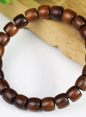 芽庄黑奇楠沉香桶珠手串