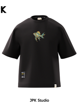 JPK中国风原创国潮索罗娜凉感小众短袖T恤大码宽松男士潮牌新中式