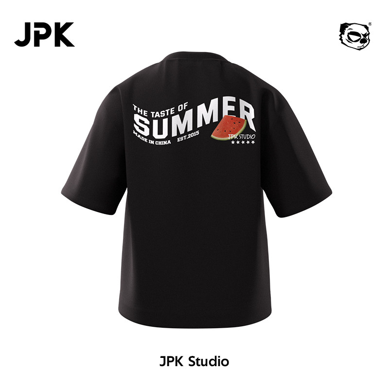 JPK 夏日西瓜 原创国潮短袖T恤大码宽松男士潮牌时尚夏季印花百搭