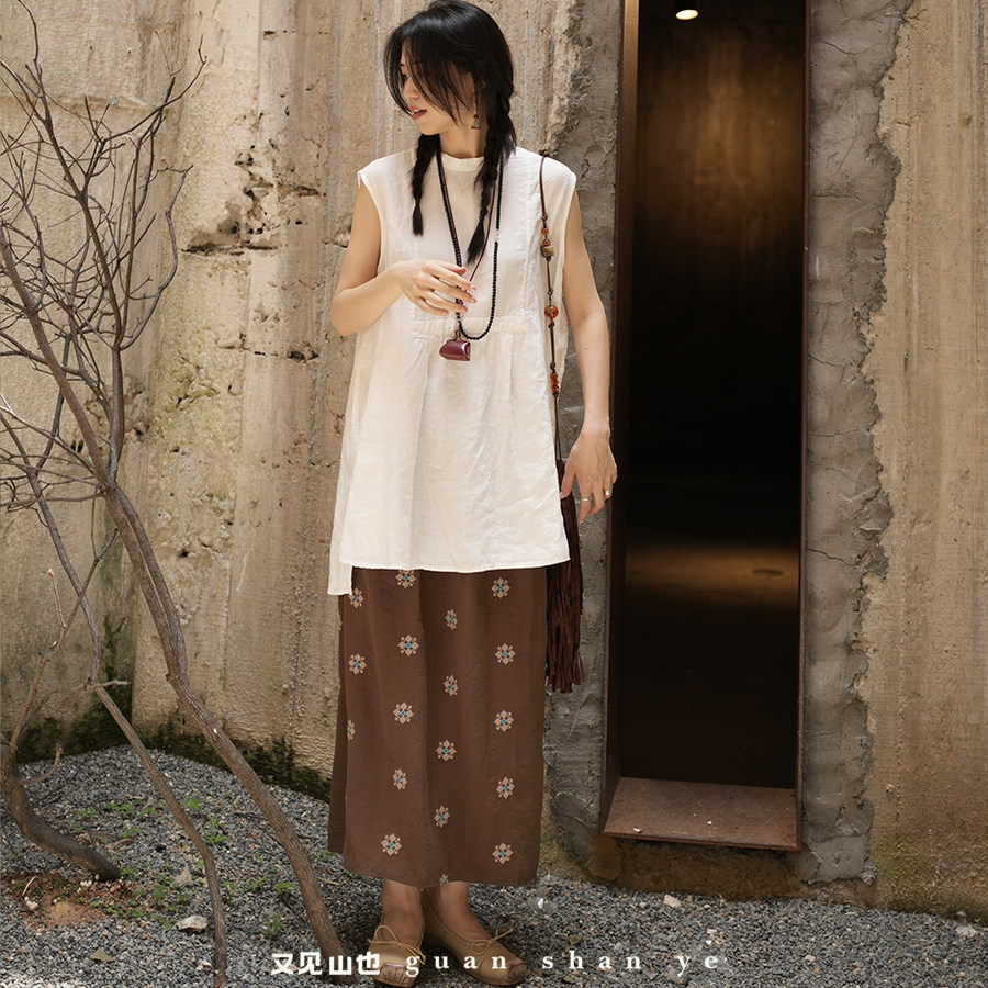 日常新中式半裙设计感禅意风套装清冷艺术感直筒裙高级感轻国风女