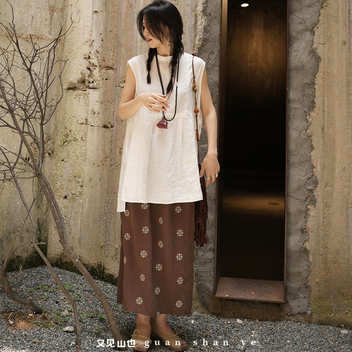 日常新中式半裙设计感禅意风套装清冷艺术感直筒裙高级感轻国风女