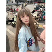 美式高街魔術(shù)貼藍色短袖t恤女夏