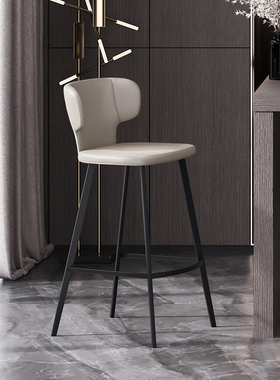 高脚凳子吧台椅子家用轻奢岛台中倒台现代简约设计师款欧美式7136