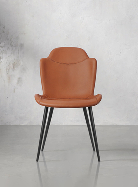 餐椅家用轻奢意大利进口头层牛皮真皮靠背椅意式极简餐桌椅子5939