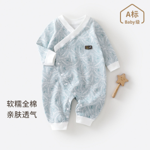 和服新生儿连体衣 纯棉国风长袖 春款 满月婴儿衣服宝宝百天服春秋季
